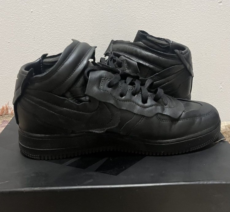 Comme Des Garcons Air Force 1 Mid Black Sail