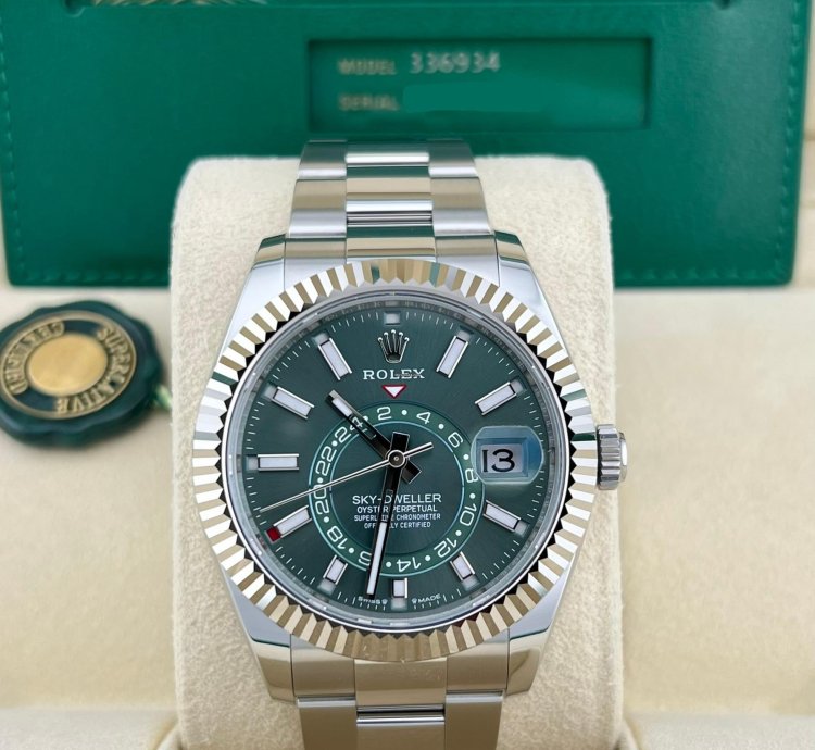 Rolex Sky-dweller In Stock 2024 Sky-dweller Green Dial 336934 Oyster Bracelet