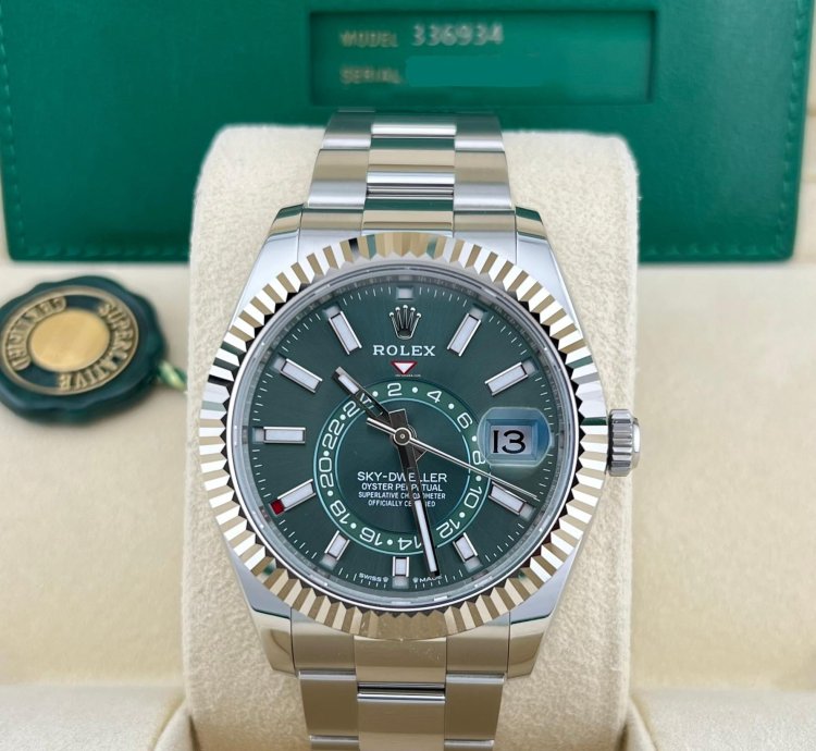 Rolex Sky-dweller In Stock 2024 Sky-dweller Green Dial 336934 Oyster Bracelet
