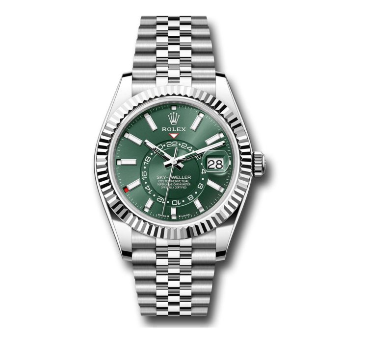 Rolex Sky-dweller Mint Green Index Dial - Jubilee Bracelet 336934