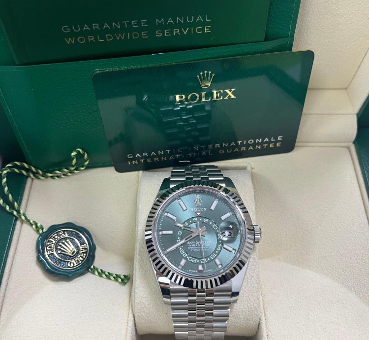Rolex Sky-dweller Mint Green Index Dial - Jubilee Bracelet 336934