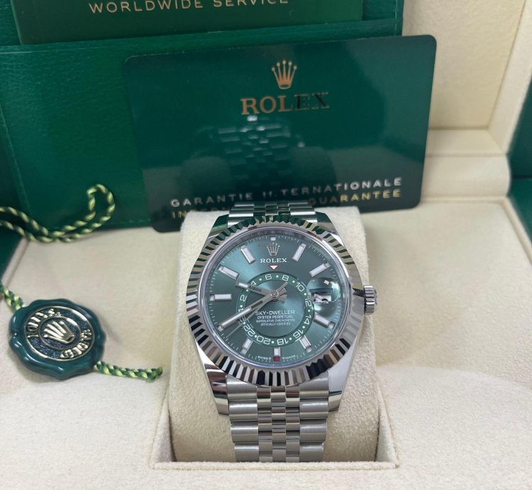Rolex Sky-dweller Mint Green Index Dial - Jubilee Bracelet 336934