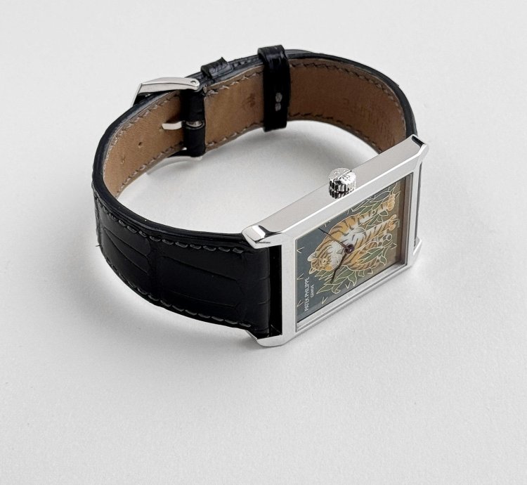 Patek Philippe 5076 100p-013 Platinum Cloisonn Enamel Tiger Dial Rare 2013