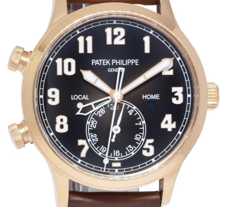 Patek Philippe 5524 Complications 18k Rose Gold Pilots Watch 23 5524r