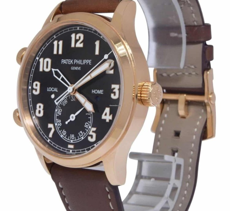 Patek Philippe 5524 Complications 18k Rose Gold Pilots Watch 23 5524r