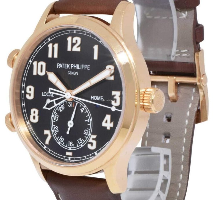 Patek Philippe 5524 Complications 18k Rose Gold Pilots Watch 23 5524r