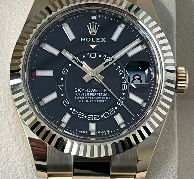 Rolex Sky-dweller New 2023 Men Watch Black Yellow Gold Bracelet 42m 336938 326938