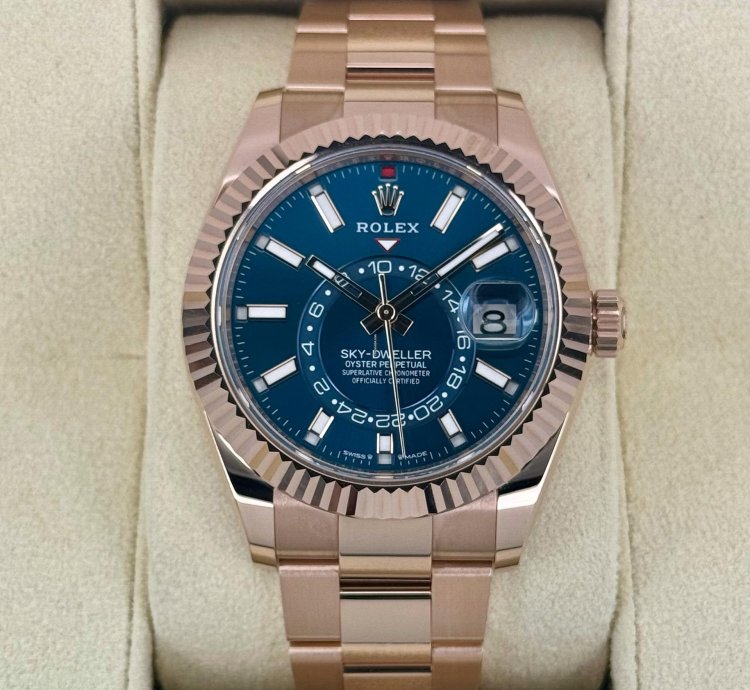 Rolex Sky-dweller New 2024 Rolex Sky-dweller 42mm 336935 Rose Gold Oyster Blue Dial
