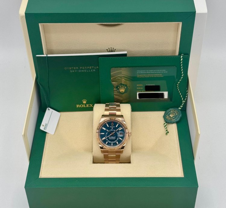 Rolex Sky-dweller New 2024 Rolex Sky-dweller 42mm 336935 Rose Gold Oyster Blue Dial