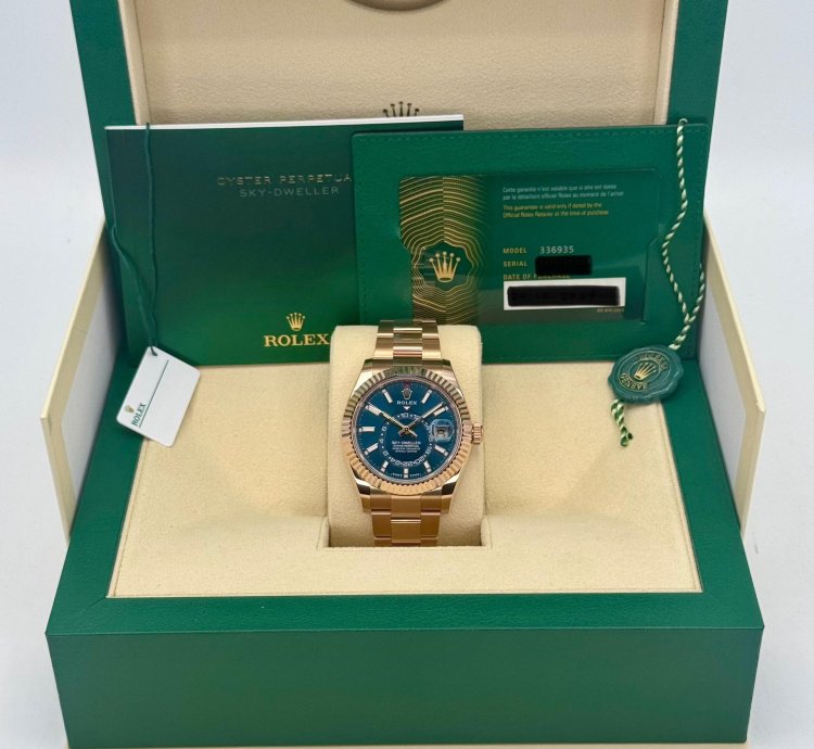 Rolex Sky-dweller New 2024 Rolex Sky-dweller 42mm 336935 Rose Gold Oyster Blue Dial