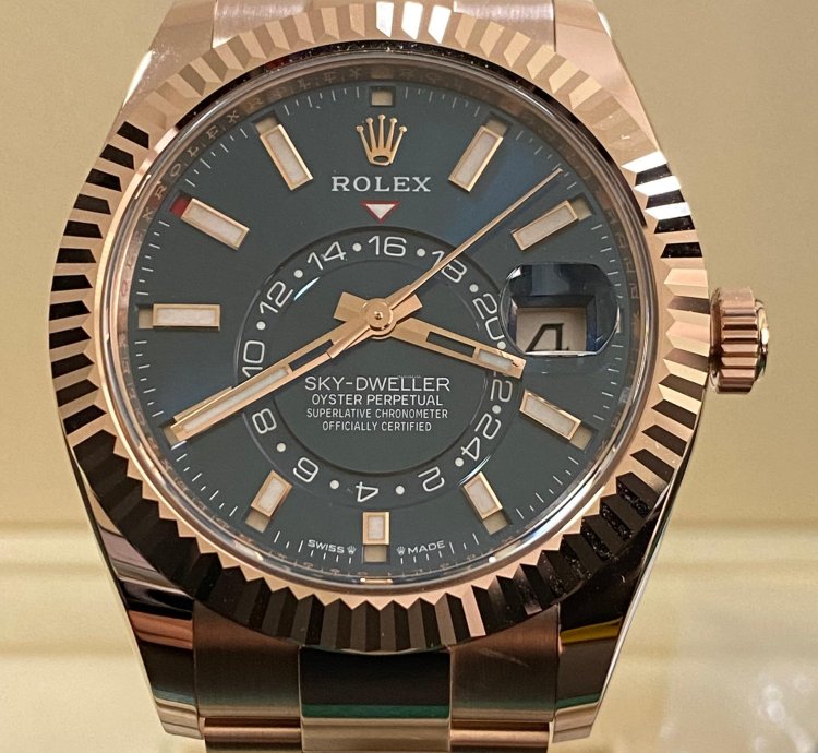 Rolex Sky-dweller New 2024 Unworn Sky-dweller Everose Gold Blue-green Dial Oyster 336935 Complete Set