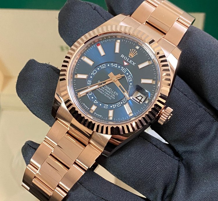 Rolex Sky-dweller New 2024 Unworn Sky-dweller Everose Gold Blue-green Dial Oyster 336935 Complete Set