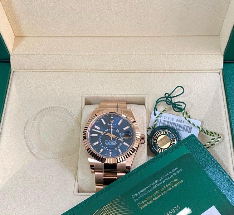 Rolex Sky-dweller New 2024 Unworn Sky-dweller Everose Gold Blue-green Dial Oyster 336935 Complete Set