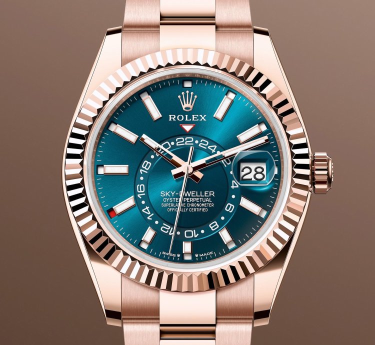 Rolex Sky-dweller New 2025 336935 Blue Oyster 18k Rose Gold 42 Mm