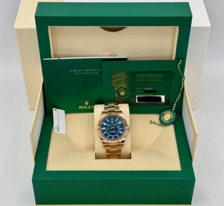 Rolex Sky-dweller New 2025 Sky-dweller 42mm 336935 Rose Gold Blue Dial