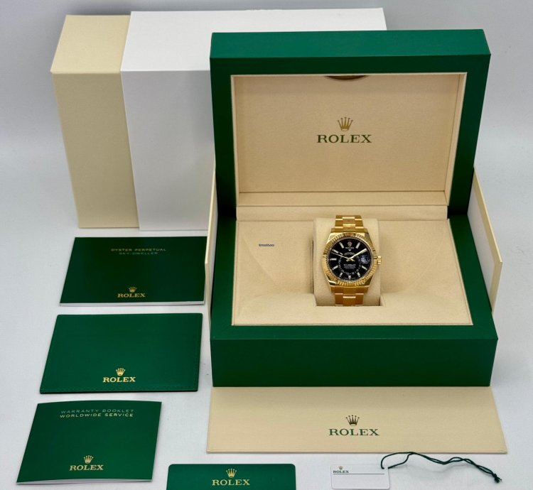 Rolex Sky-dweller New 2025 Sky-dweller 42mm 336938 Yellow Gold Oyster Black Dial