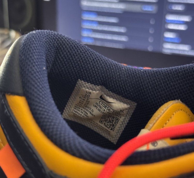 Dunk Low Off-white University Gold Midnight Navy
