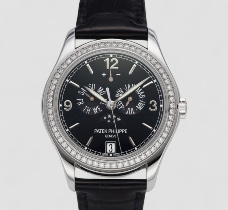 Patek Philippe Annual Calendar 5147g Tiffany Co Blue Dial Diamond Bezel