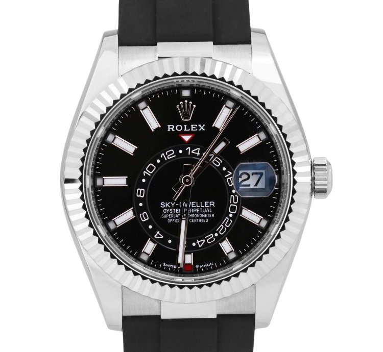 Rolex Sky-dweller New April 2025 Rolex Sky-dweller Black 18k White Gold Oysterflex 336239 Box