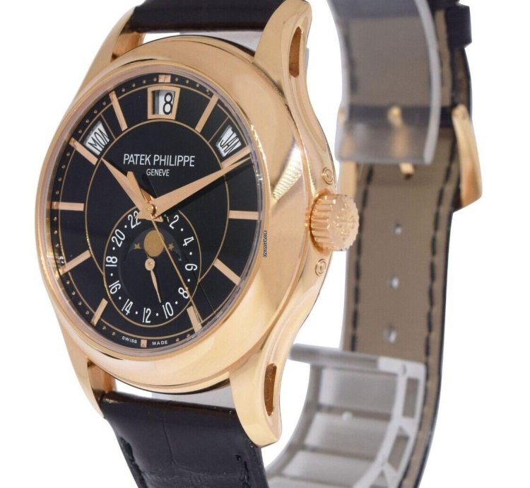 Patek Philippe Annual Calendar 5205 18k Rose Gold Black Dial Watch 13 5205r