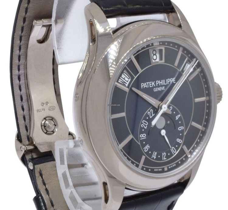 Patek Philippe Annual Calendar 5205 18k White Gold Blue Dial Watch 22 5205g