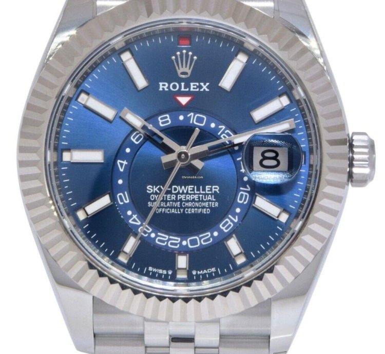 Rolex Sky-dweller New Rolex Sky-dweller 18k Wg Steel Blue Dial 42mm Jubilee Watch 24 336934