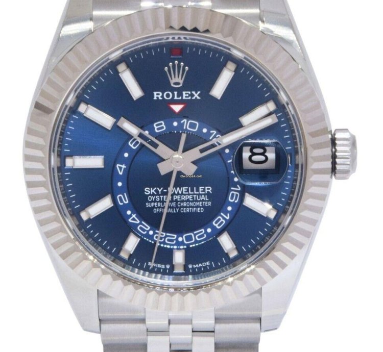 Rolex Sky-dweller New Rolex Sky-dweller 18k Wg Steel Blue Dial 42mm Jubilee Watch 24 336934