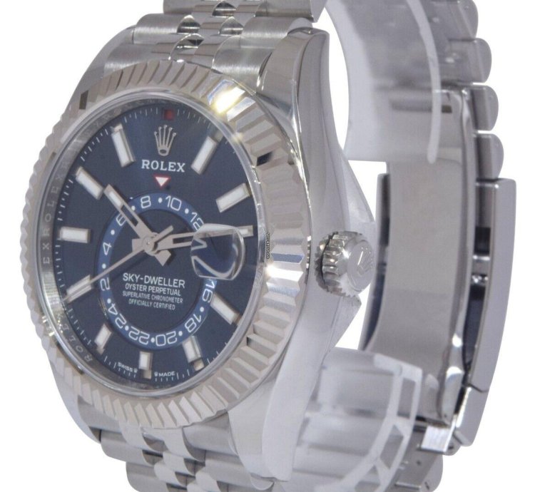 Rolex Sky-dweller New Rolex Sky-dweller 18k Wg Steel Blue Dial 42mm Jubilee Watch 24 336934