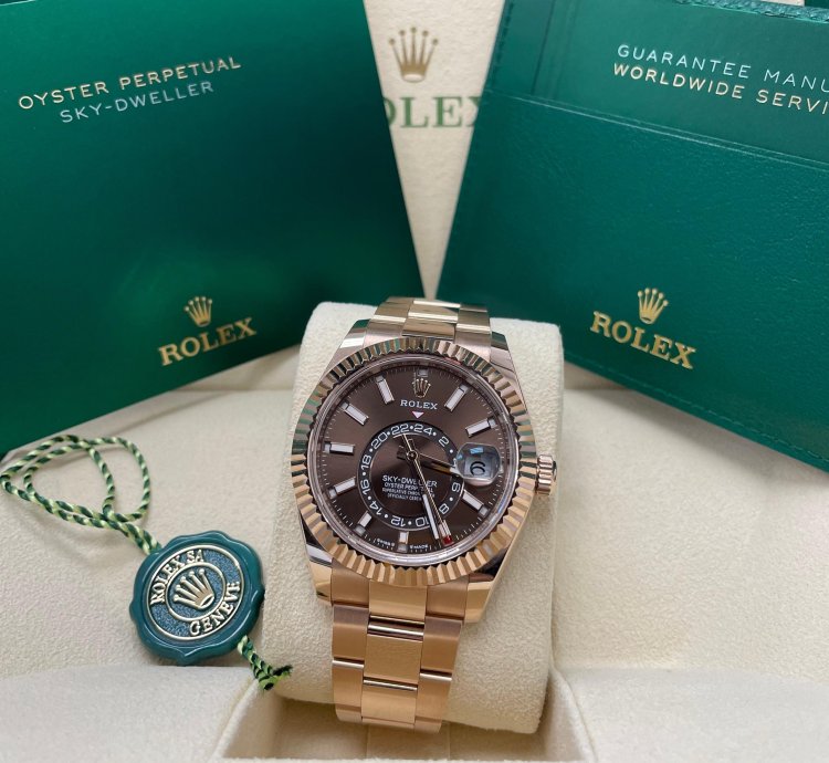 Rolex Sky-dweller New Sky-dweller 336935 Chocolate Dial 18k Rose Gold 42mm Oyster Bracelet