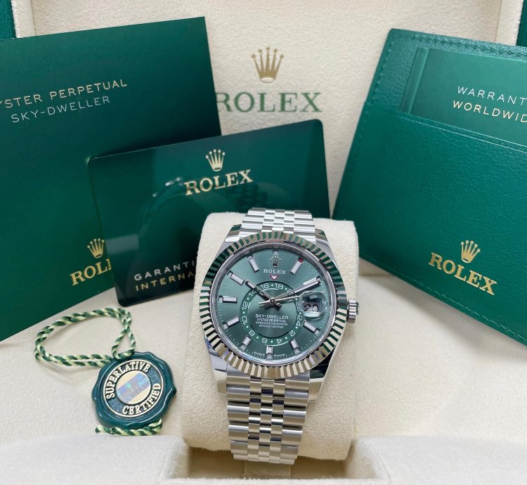 Rolex Sky-dweller New Sky-dweller Mint Green Dial 336934 Jubilee Bracelet 42mm Stainless Steel Watch