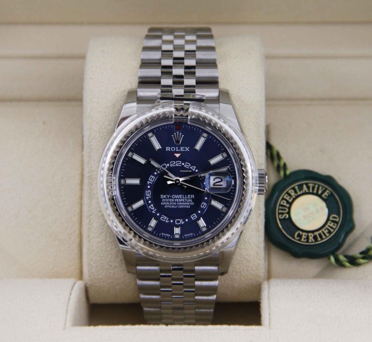 Rolex Sky-dweller Oman Ref 326934 Box Paper Full Set New Stickers Blue Dial Year 12 2021