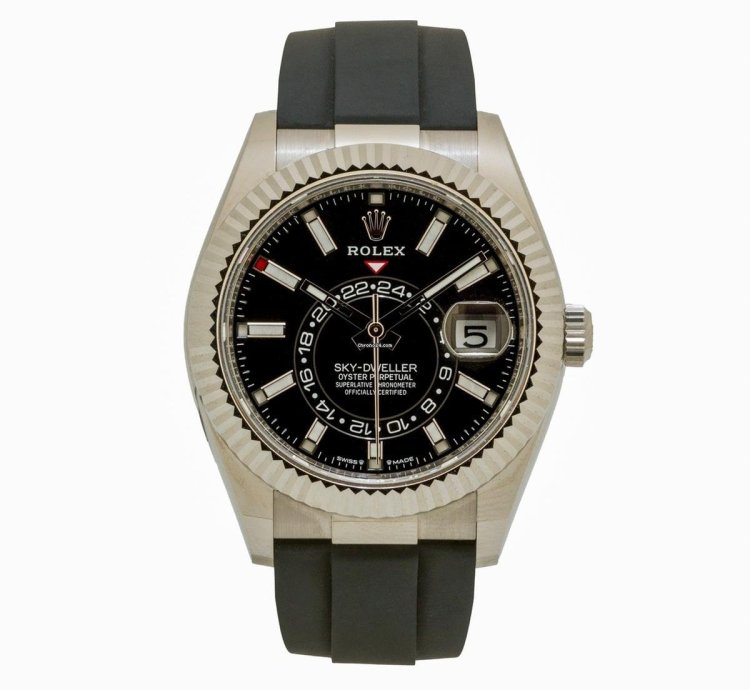Rolex Sky-dweller Or Blanc Oysterflex Neuve 2024