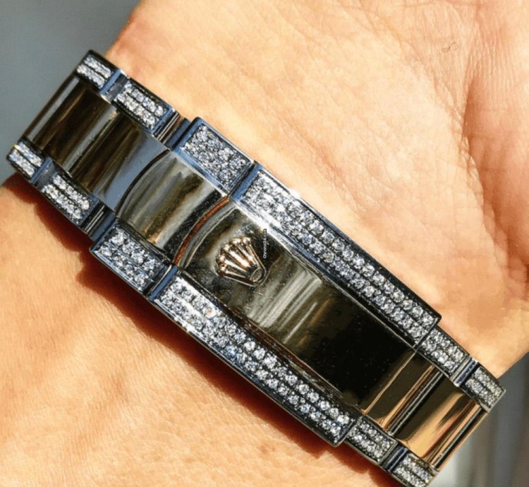 Rolex Sky-dweller Oyster Champagne Dial Custom Diamond-set - Iced Out