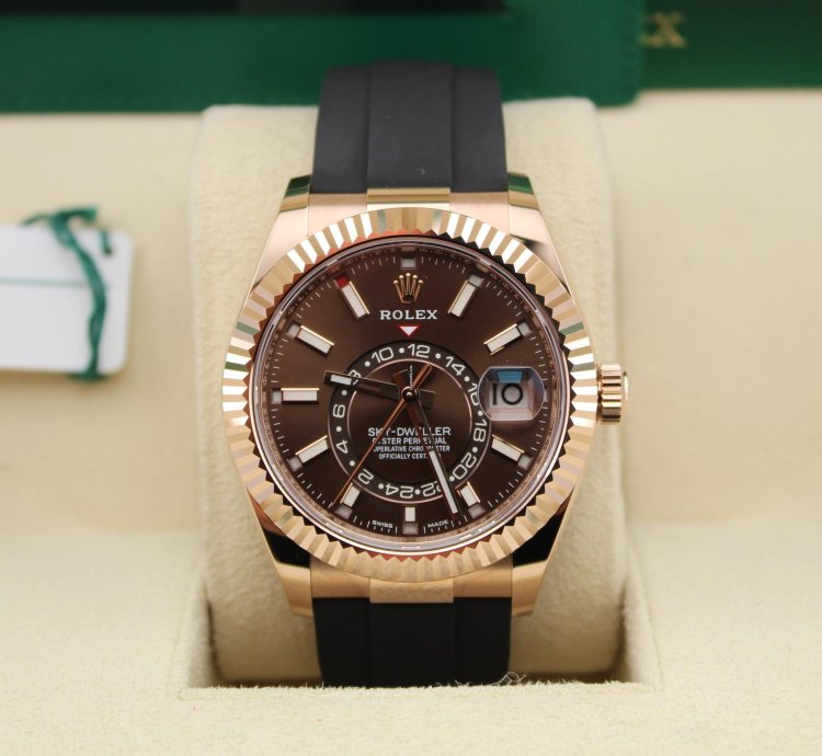 Rolex Sky-dweller Oyster Flex Chocolate Dial - 2022 Full Set