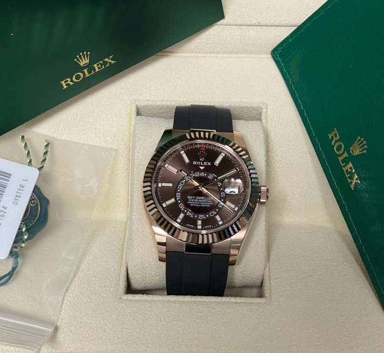 Rolex Sky-dweller Oyster Perpetual Men 326235 Brown Chocolate Everose 18kt 326235-0005