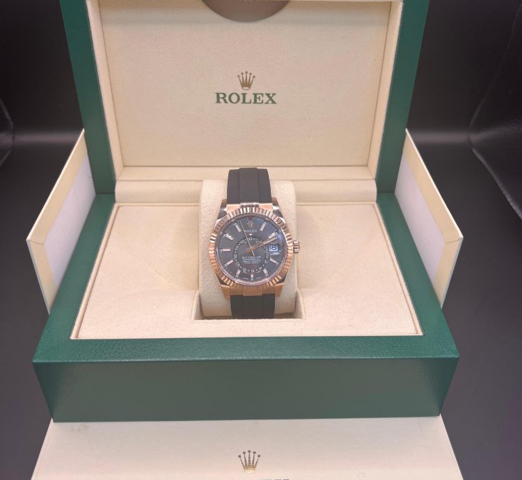 Rolex Sky-dweller Rhodium Dial Rose Gold