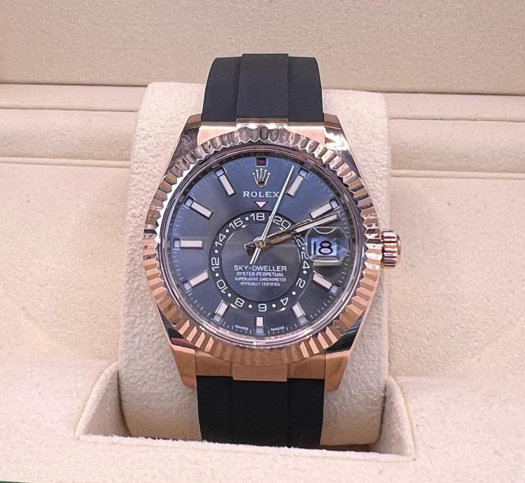 Rolex Sky-dweller Rhodium Dial Rose Gold