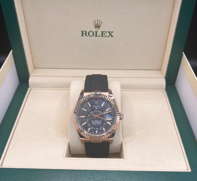 Rolex Sky-dweller Rhodium Dial Rose Gold