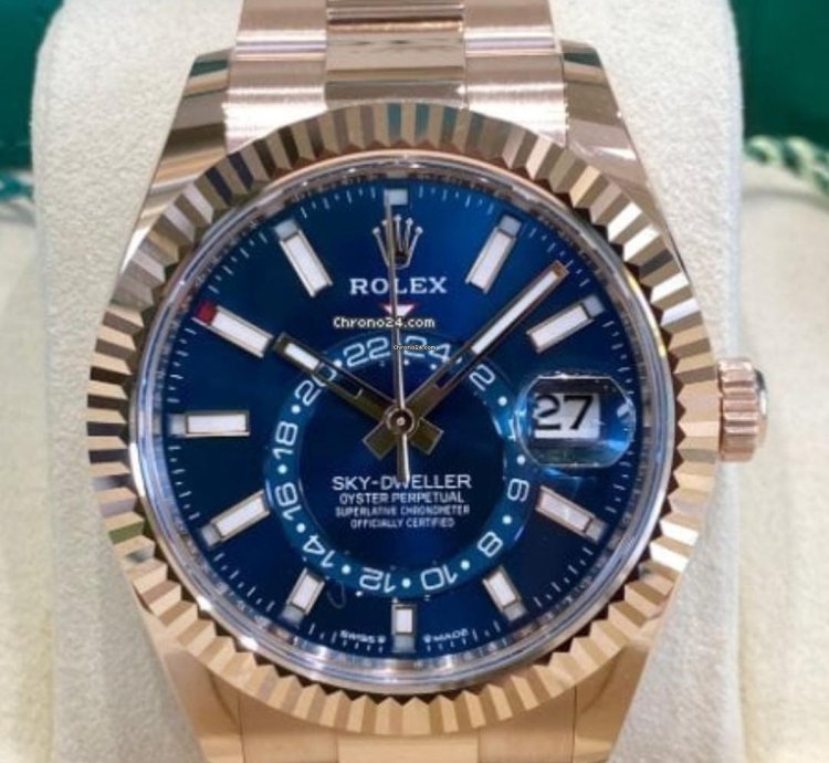 Rolex Sky-dweller Rose Gold 42mm Blue 2024 336935