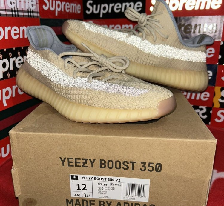 Yeezy Adidas Boost 350 V2 In Linen Fy5158 Size 12