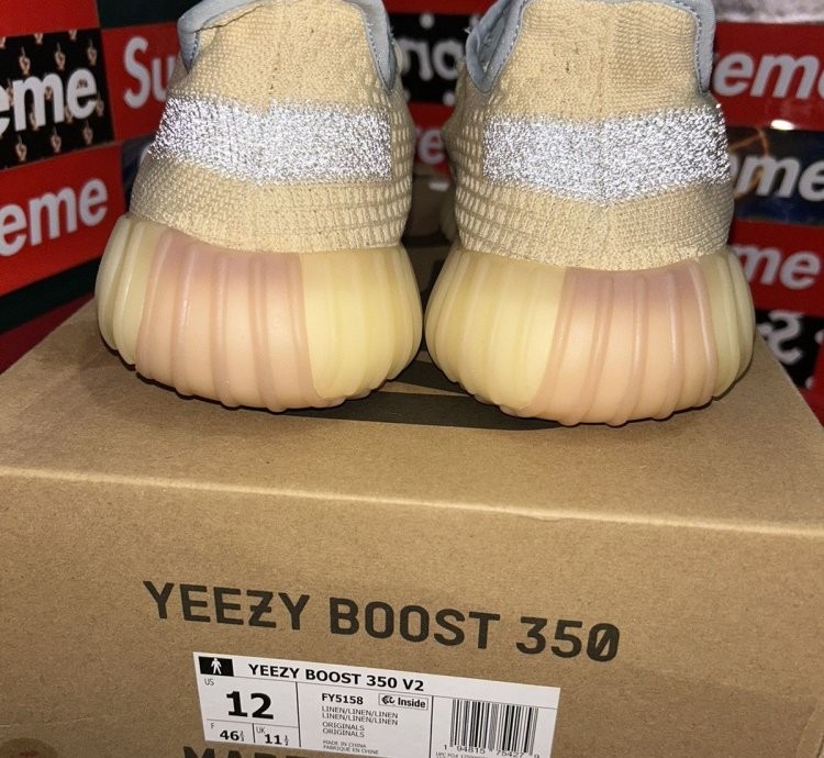 Yeezy Adidas Boost 350 V2 In Linen Fy5158 Size 12