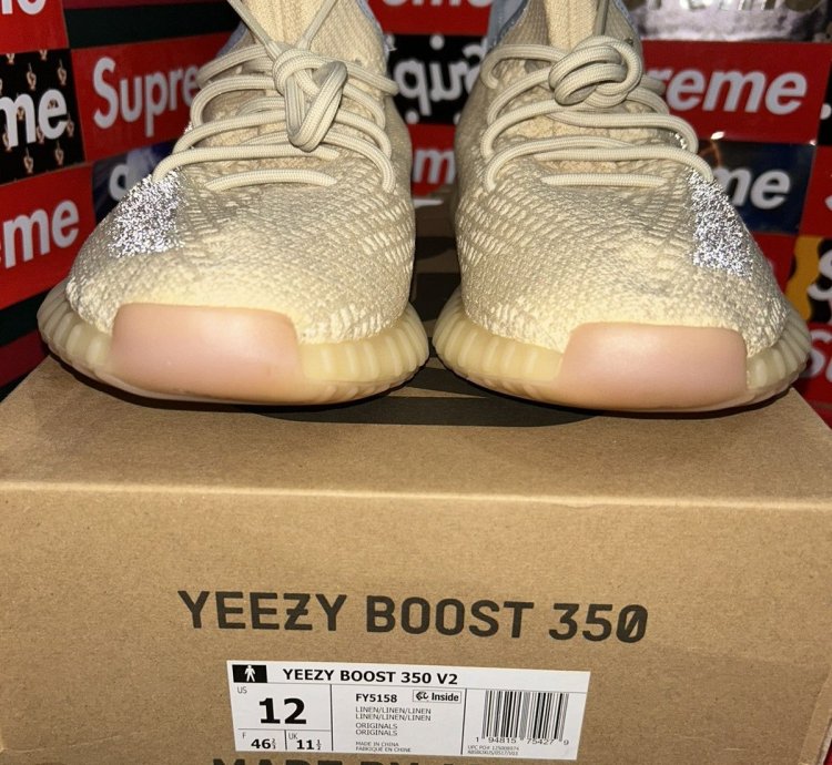 Yeezy Adidas Boost 350 V2 In Linen Fy5158 Size 12
