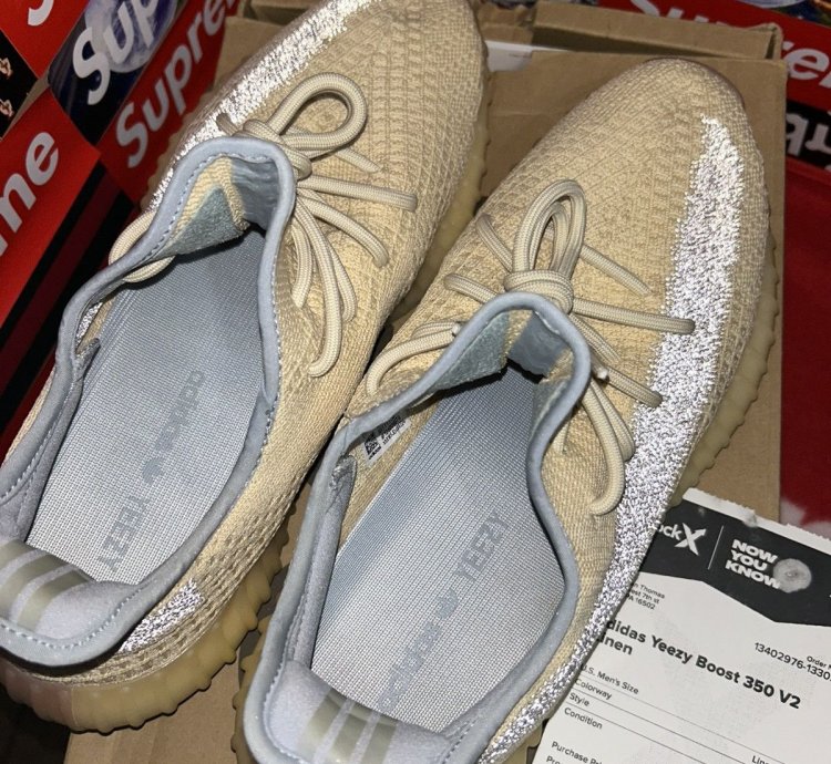 Yeezy Adidas Boost 350 V2 In Linen Fy5158 Size 12