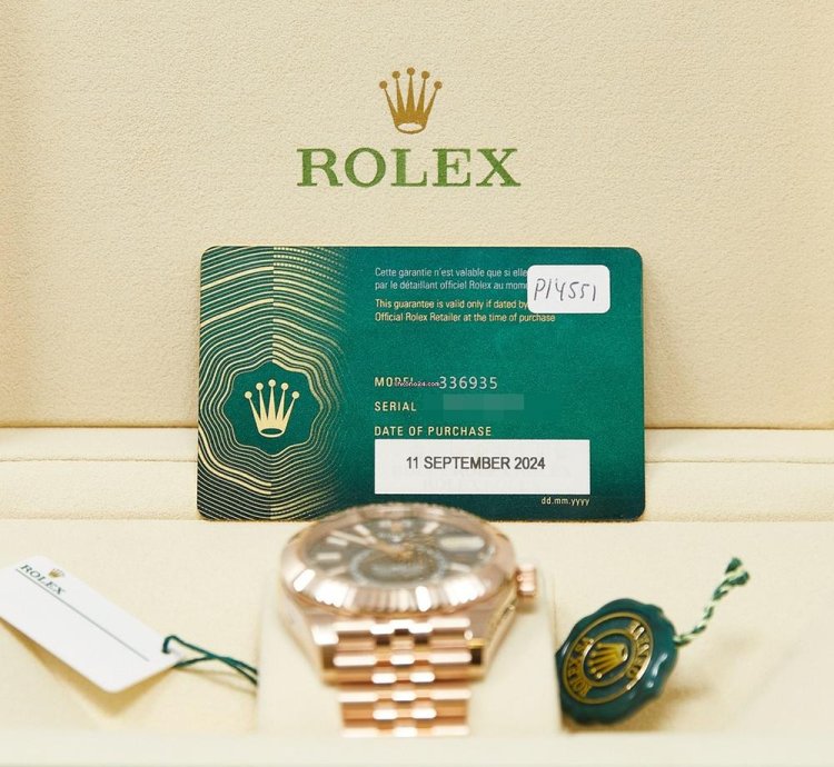 Rolex Sky-dweller Rose Gold Blue Dial On Jubilee Complete Set Unworn 2024