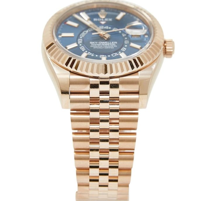 Rolex Sky-dweller Rose Gold Blue Dial On Jubilee Complete Set Unworn 2024
