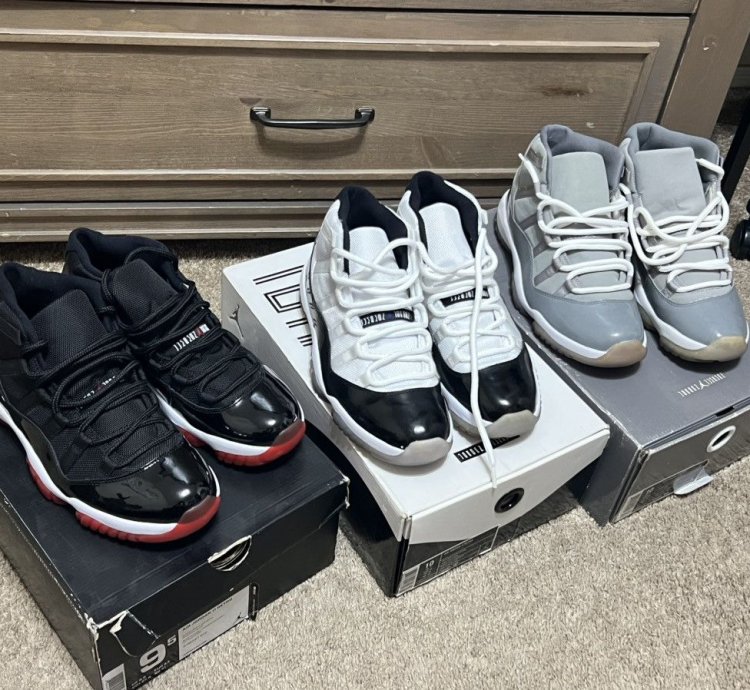Jordan 11 Bundle Of 3 Bred Cool Grey Concord