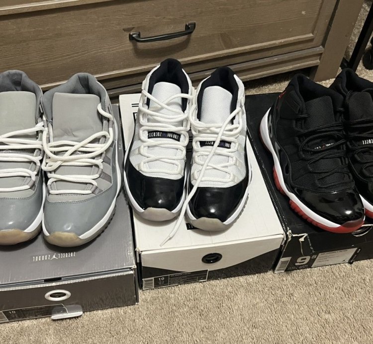 Jordan 11 Bundle Of 3 Bred Cool Grey Concord