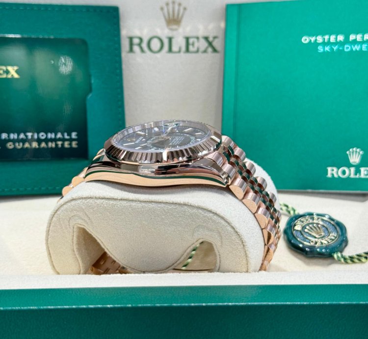 Rolex Sky-dweller Rose Gold Blue-green Dial Jubilee 2024 Full Set