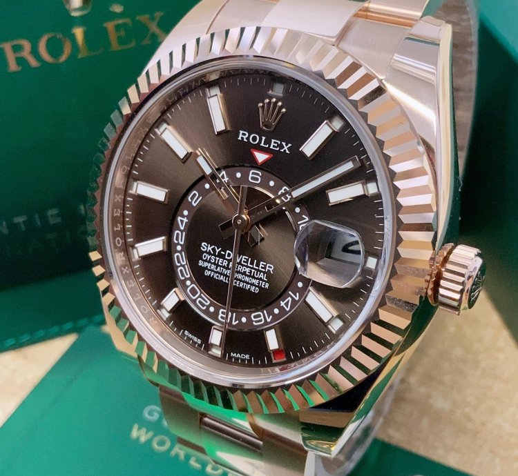 Rolex Sky-dweller Rose Gold Chocolate Dial