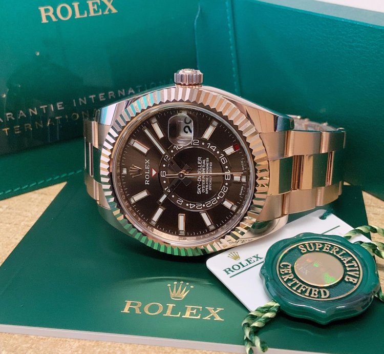 Rolex Sky-dweller Rose Gold Chocolate Dial